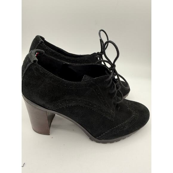 Tommy Hilfiger Black Suede Oxford Shoes, Sz 8M - Picture 1 of 8
